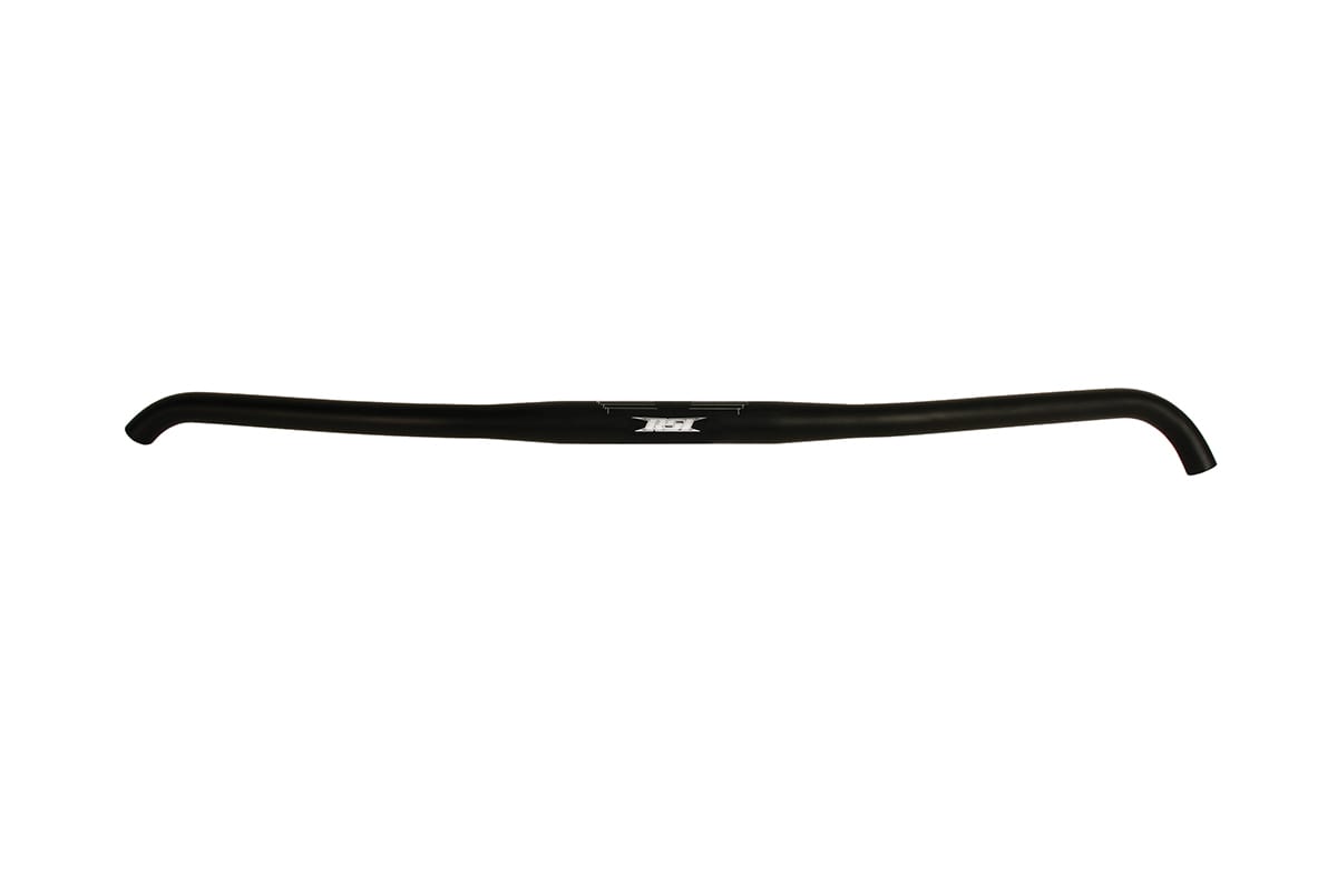 RACE BEND WITH HOOKS- TAPERED 1-1/8" CLAMP AREA -7/8" HANDLEBAR - 16 DEGREE SWEEP -0 RISE- 25.5" WIDE - BLACK ANODIZED