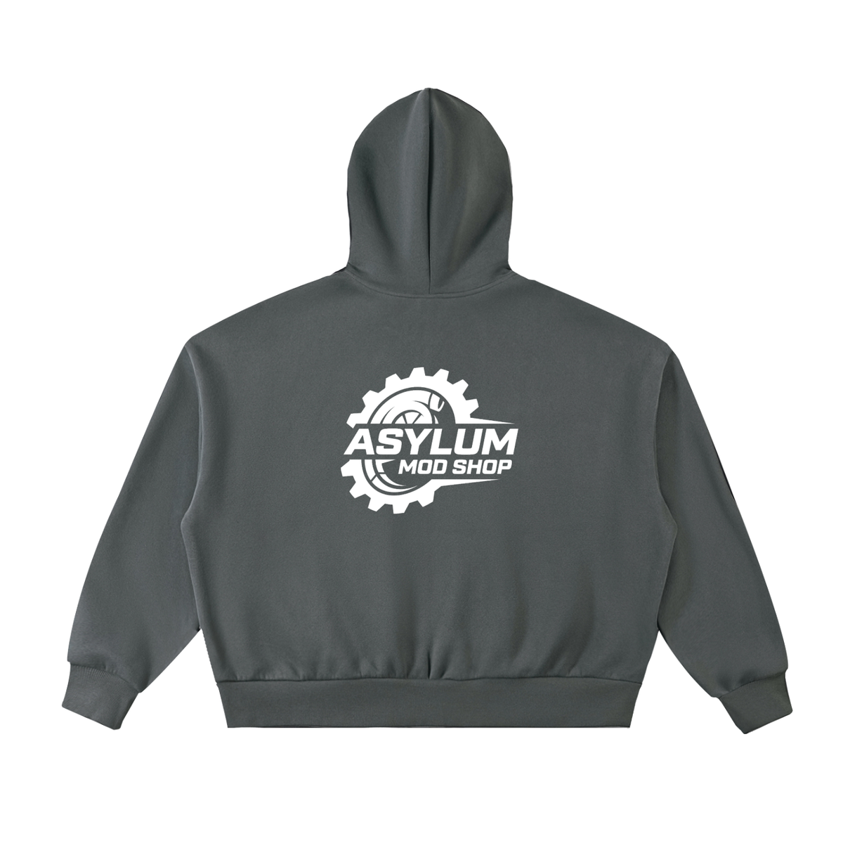 Fleeced Full-Zip Boxy Hoodie