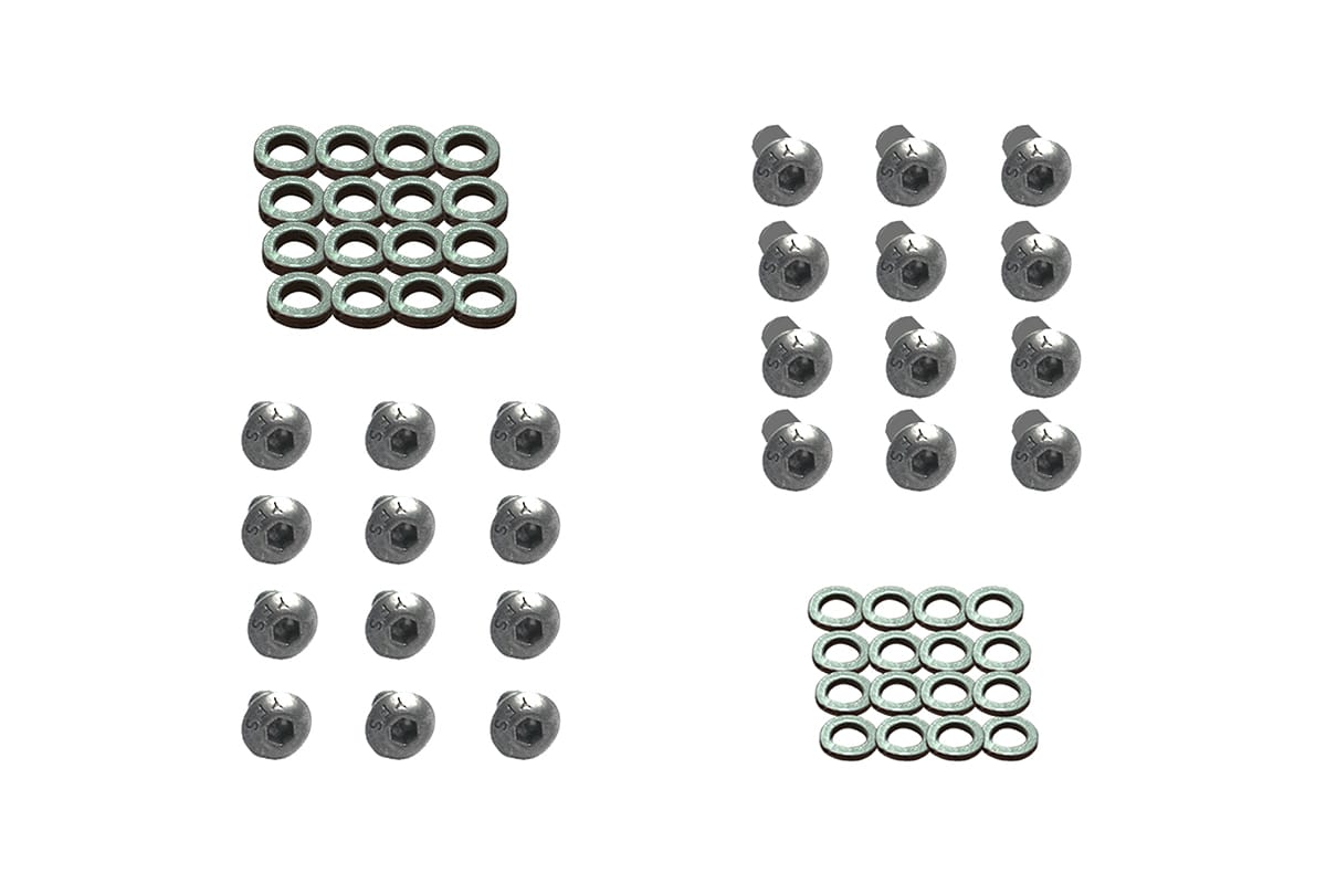Complete adjustable weight kits: Includes (12 tungsten washers 2.1g ea. 12 Washers .3g ea., 12 short tuning screws 1g ea., 12 long tuning screws 1.7g ea.)