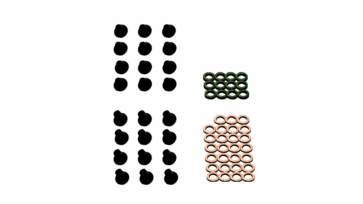 Complete adjustable weight kit: Includes (12 tungsten washers 2.1g ea. 27 Washers .3g ea., 12 short tuning screws 1g ea., 12 long tuning screws 1.7g ea.)