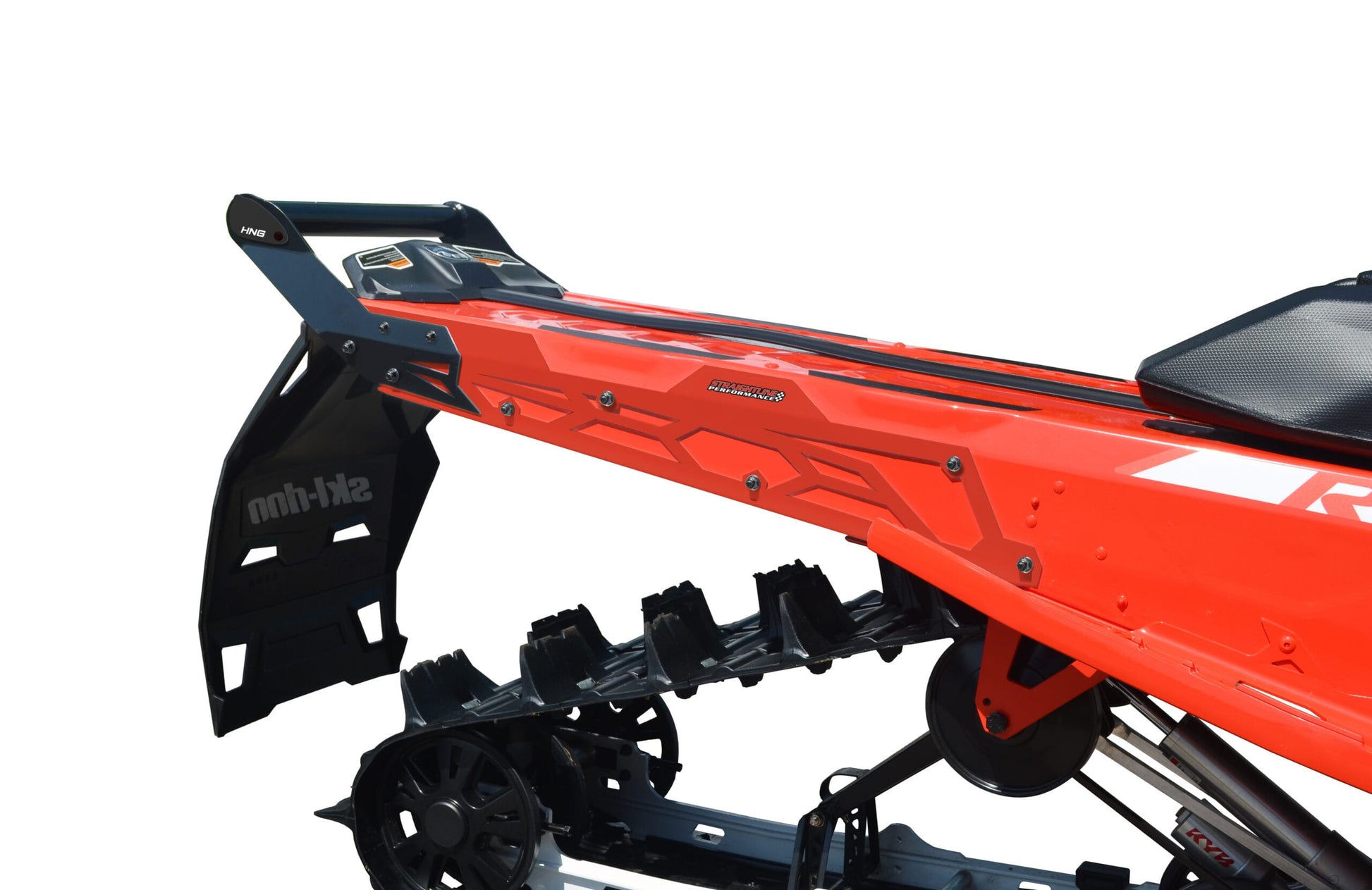 Ski-Doo Rev Gen 4 & 5 Hide 'N' Go (HNG) Rear Bumper 146" Tunnel / 154" Expert (Black Rear Handle) - Red