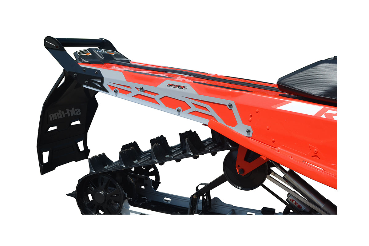 Ski-Doo Rev Gen 4 & 5 Hide 'N' Go (HNG) Rear Bumper 146" Tunnel / 154" Expert (Black Rear Handle) - Silver
