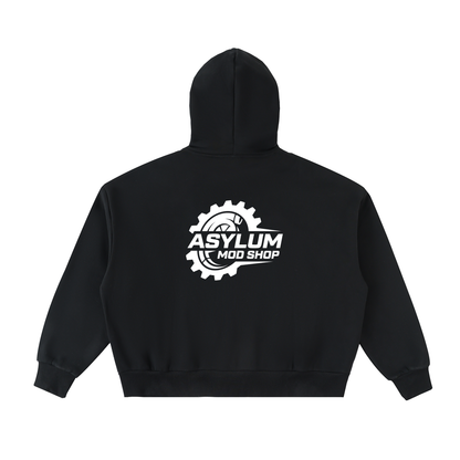 Fleeced Full-Zip Boxy Hoodie
