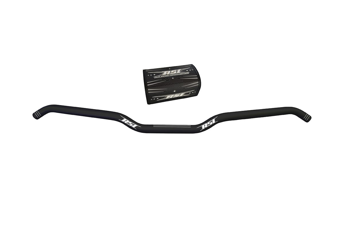 HUSTLER ALUMINUM 7/8" CLAMP AREA - 7/8" HOOKED HANDLEBAR - 13 DEGREE SWEEP - 1" RISE - 30" WIDE - BLACK ANODIZED