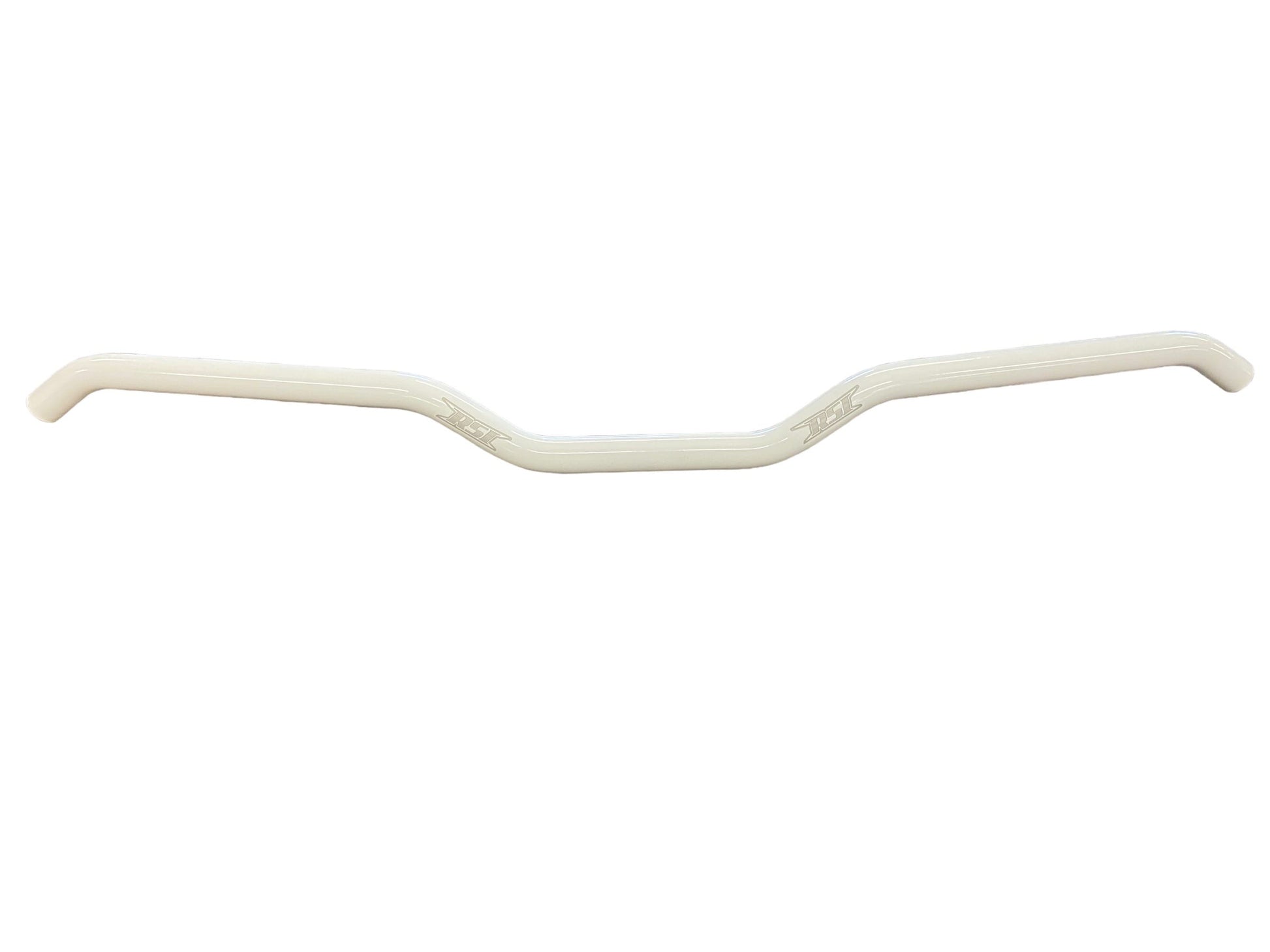 HUSTLER ALUMINUM 7/8" CLAMP AREA - 7/8" HOOKED HANDLEBAR - 13 DEGREE SWEEP - 1" RISE - 30" WIDE - 1" RISE - WHITE POWDERCOATED BAR