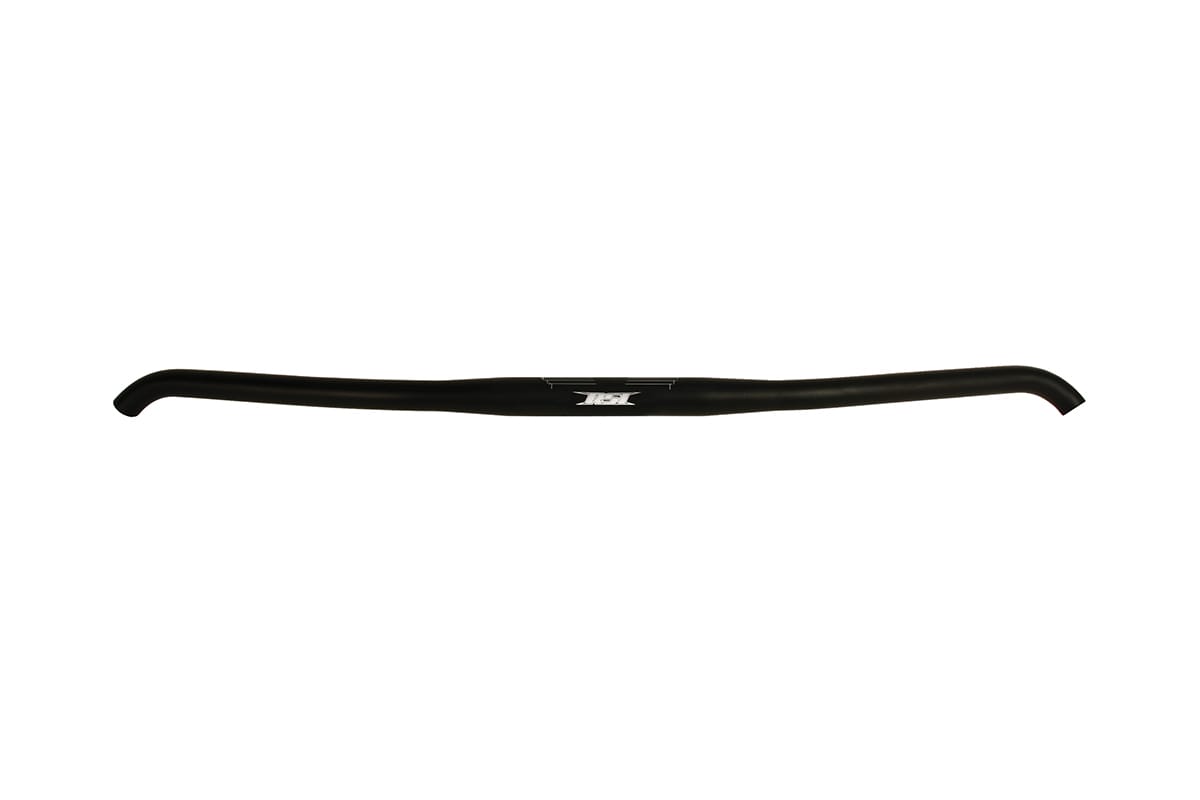 TAPERED 1-1/8" CLAMP AREA -7/8" HANDLEBAR - 16 DEGREE SWEEP-0 RISE - 25.5" WIDE -NO HOOKS- BLACK ANODIZED